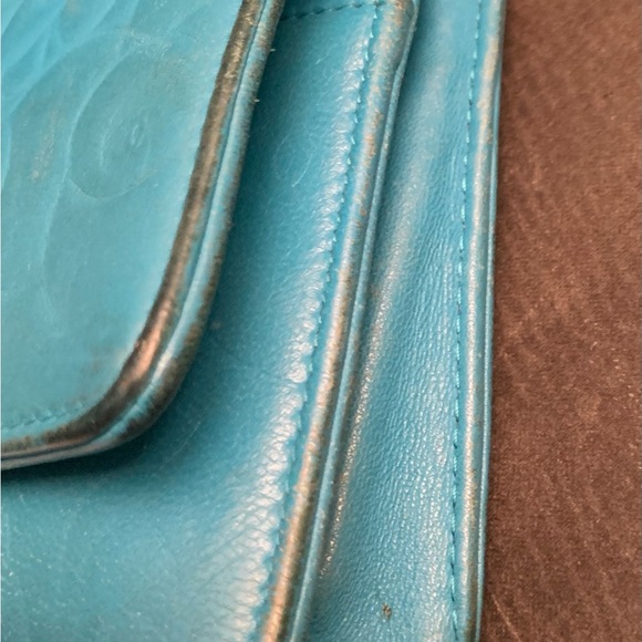 Chanel Lambskin wallet on chain WOC Tiffany blue - Picture 8 of 10